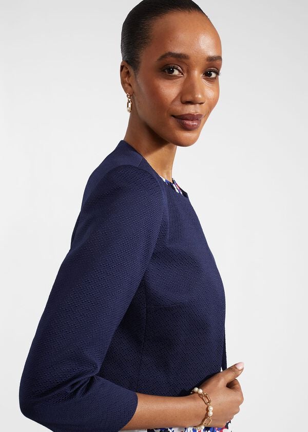 Hobbs Elize Textured Jacket Midnight Navy