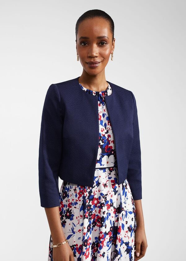 hobbs Elize Textured Jacket Midnight Navy