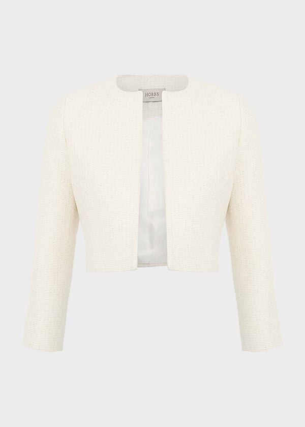 Hobbs Elize Tweed Jacket Ivory Gold