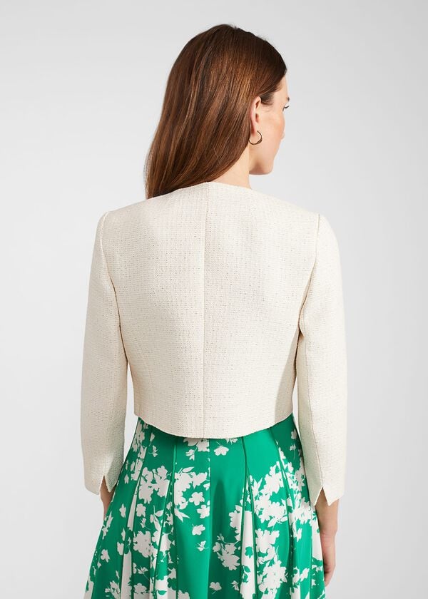 Hobbs Elize Tweed Jacket Ivory Gold