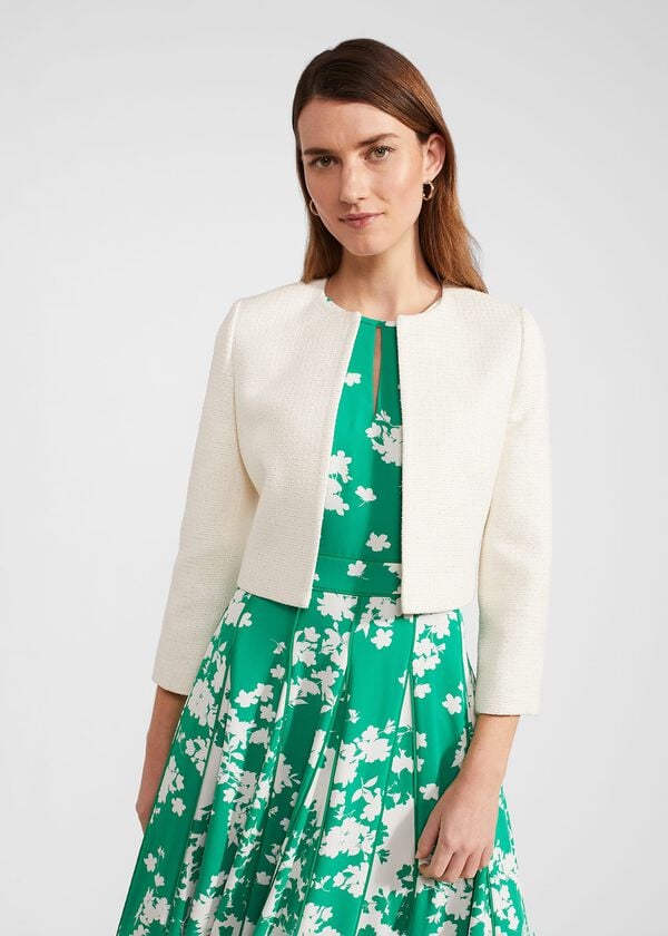 hobbs Elize Tweed Jacket Ivory Gold