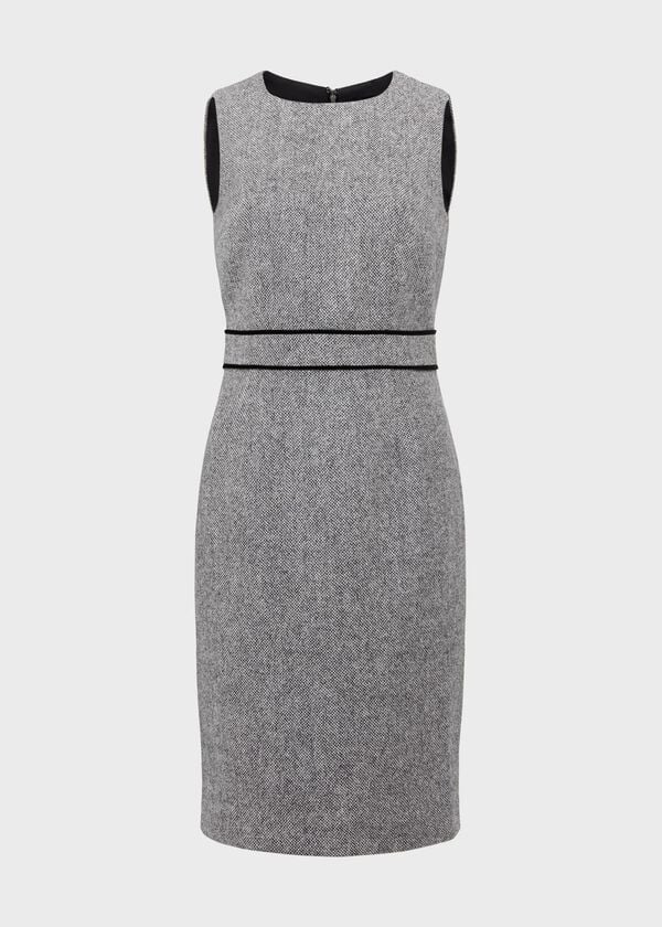 Hobbs Elle Wool Dress Black White