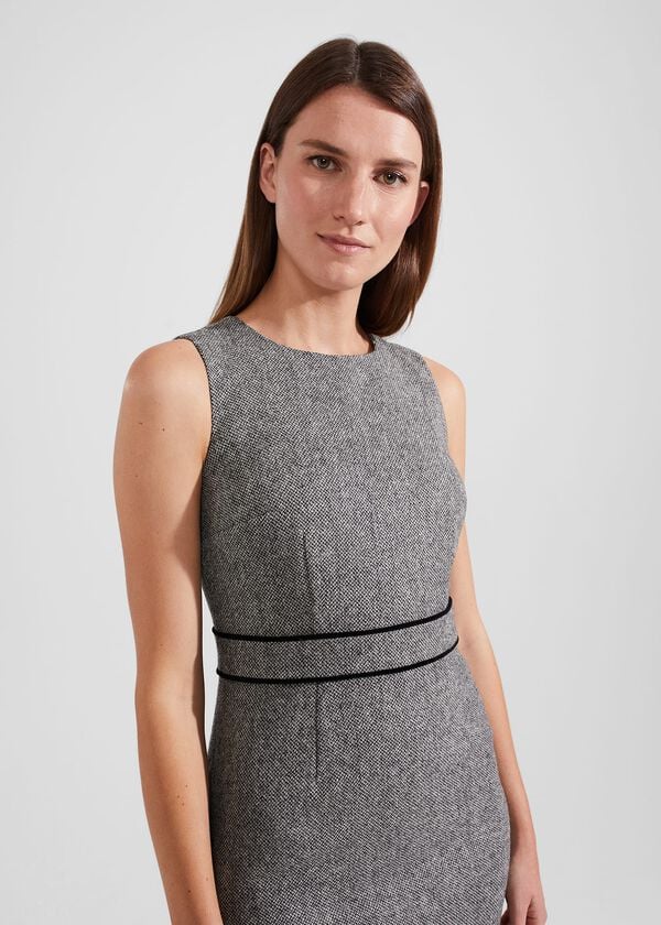 Hobbs Elle Wool Dress Black White
