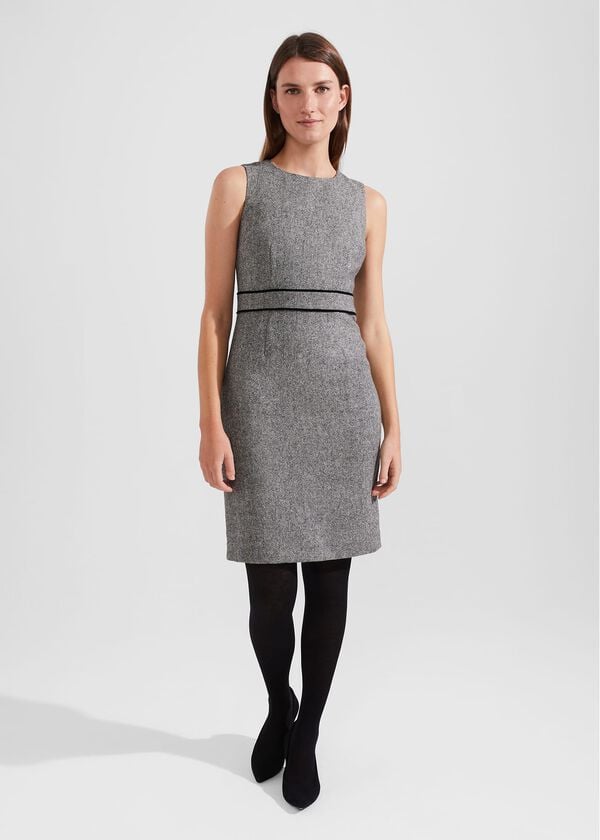 hobbs Elle Wool Dress Black White