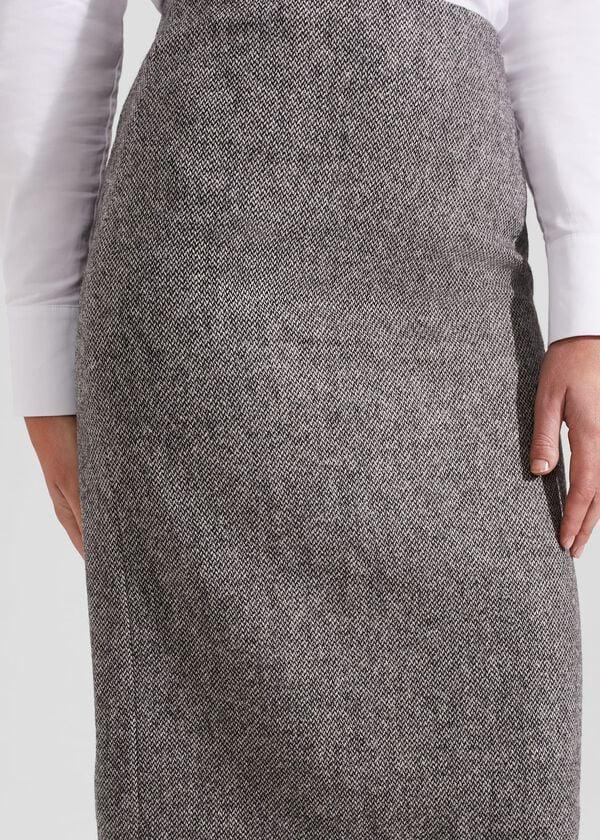 Hobbs Elle Wool Skirt Black White