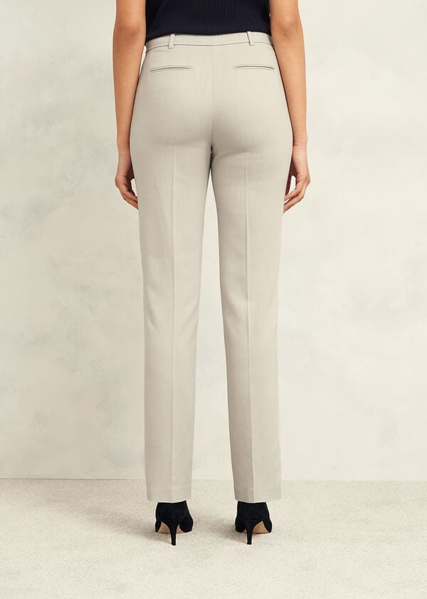 Hobbs Ellen Straight Trousers Buff Grey