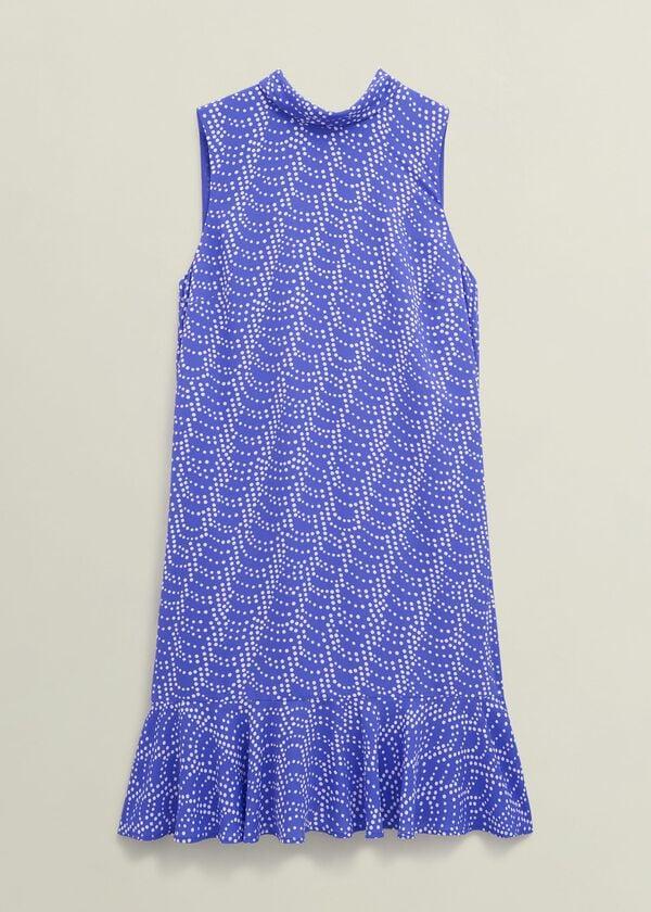 Hobbs Ellis Spot Mini Dress Blue Multi