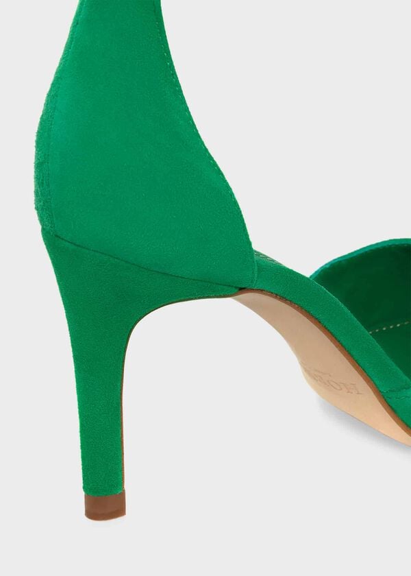 Hobbs Elliya Suede Court Shoes Cilantro Green