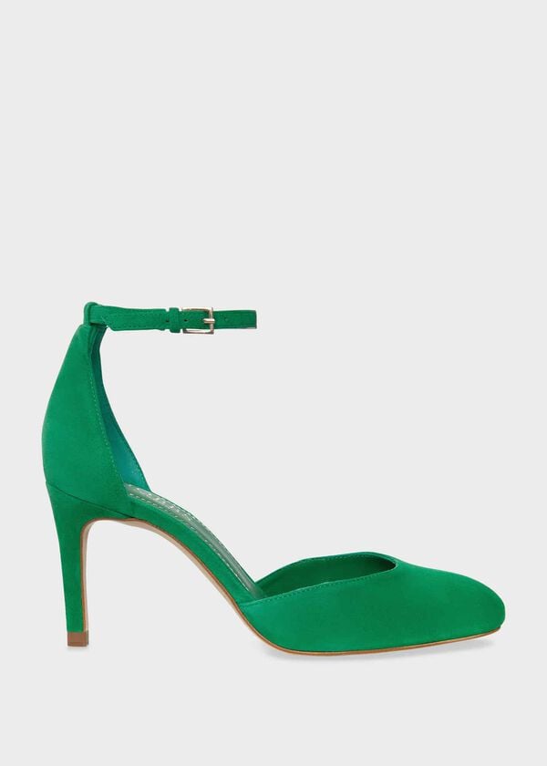 hobbs Elliya Suede Court Shoes Cilantro Green