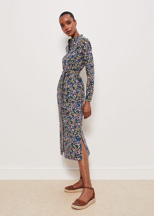 hobbs Elmire Dress Navy Multi