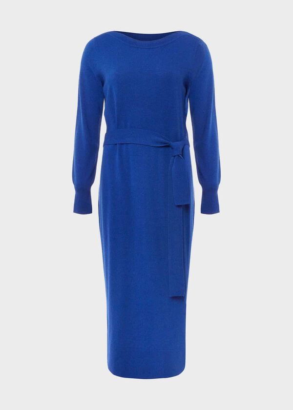 Hobbs Eloise Knitted Dress Cobalt Blue
