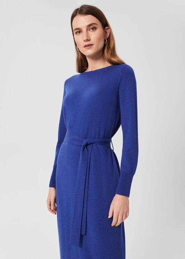 Hobbs Eloise Knitted Dress Cobalt Blue