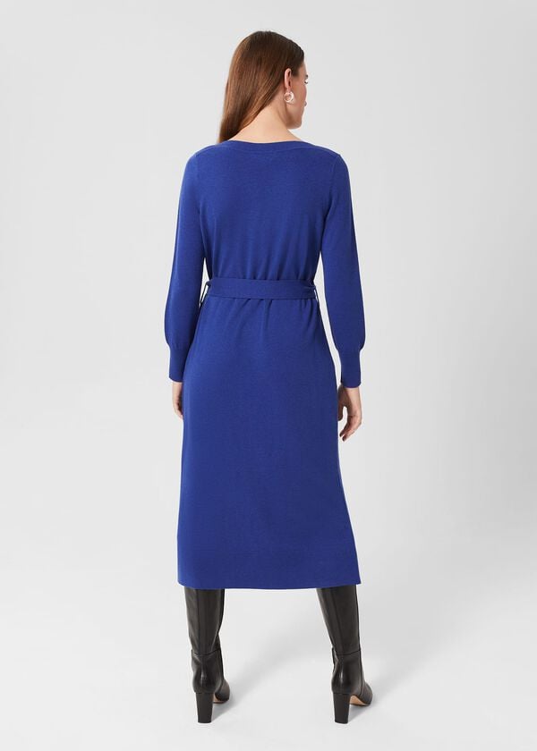 Hobbs Eloise Knitted Dress Cobalt Blue
