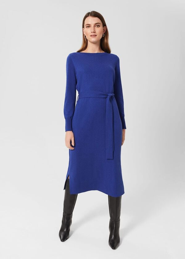 hobbs Eloise Knitted Dress Cobalt Blue