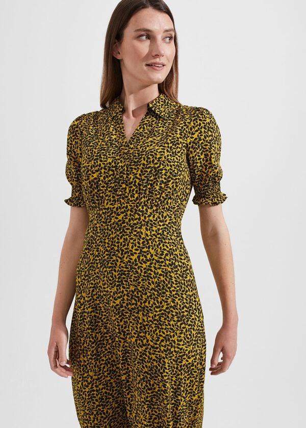 Hobbs Elora Dress Chartreuse Navy