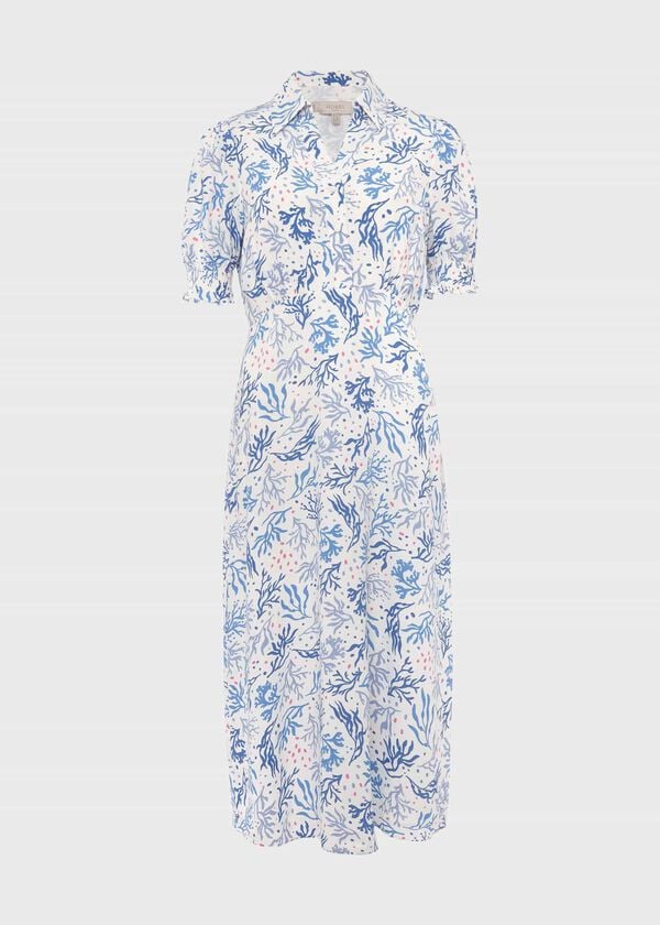 Hobbs Elora Fit And Flare Dress Ivory Multi