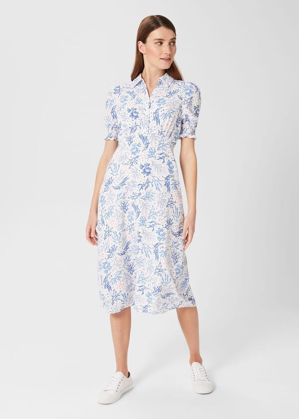 hobbs Elora Fit And Flare Dress Ivory Multi