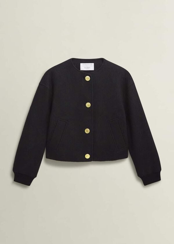 Hobbs Elsham Bomber Jacket With Wool Black