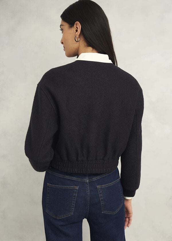 Hobbs Elsham Bomber Jacket With Wool Black
