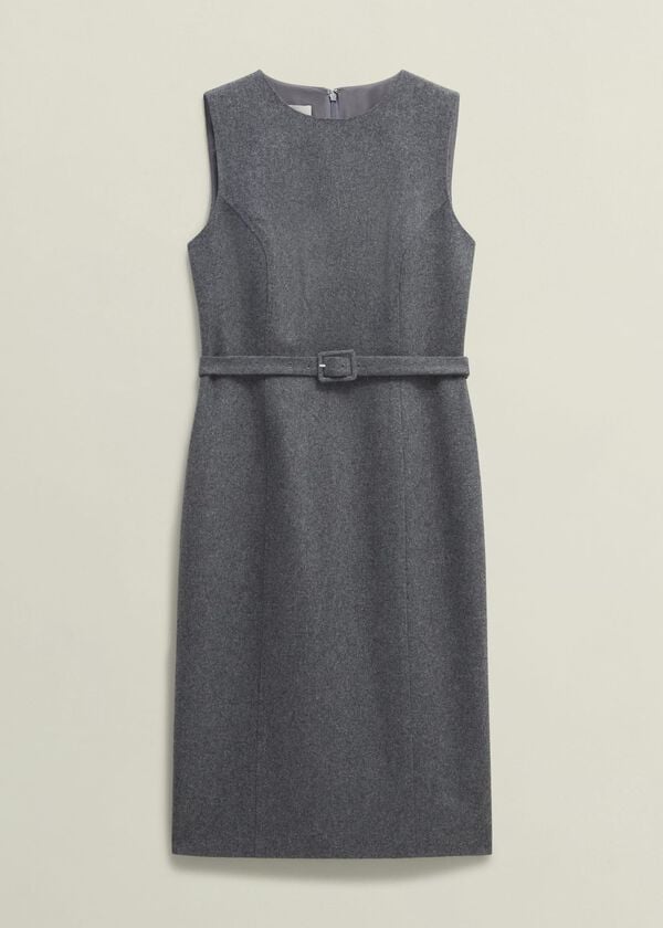 Hobbs Elsie Wool Blend Dress Grey