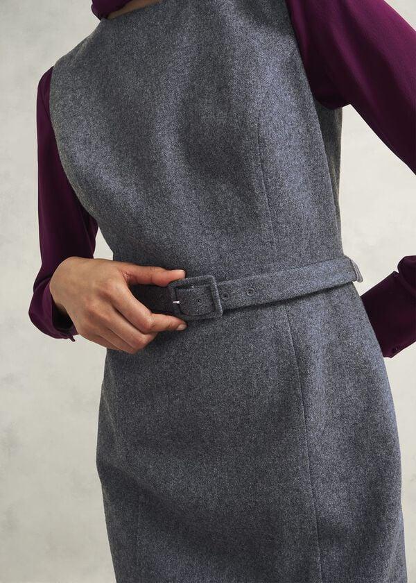 Hobbs Elsie Wool Blend Dress Grey