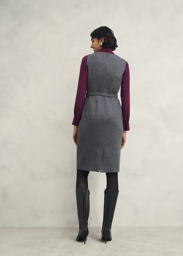 Hobbs Elsie Wool Blend Dress Grey