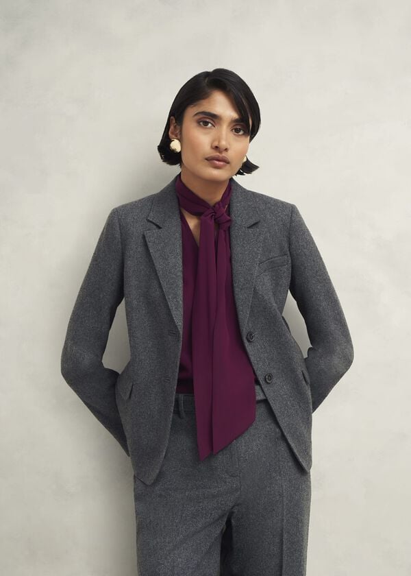 hobbs Elsie Wool Blend Jacket Grey