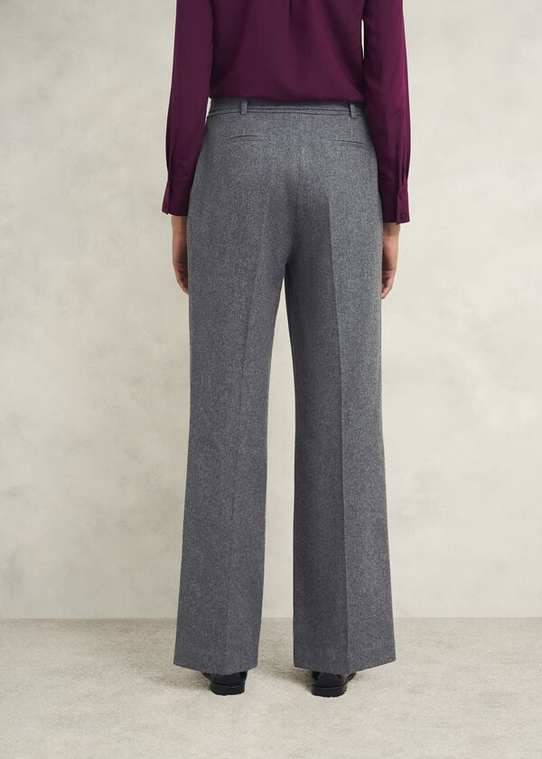Hobbs Elsie Wool Blend Wide Trousers Grey