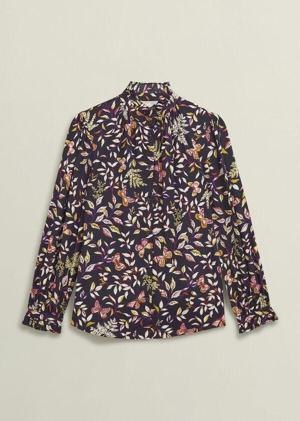 Hobbs Elspeth Blouse Navy Multi