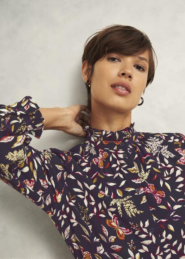 Hobbs Elspeth Blouse Navy Multi