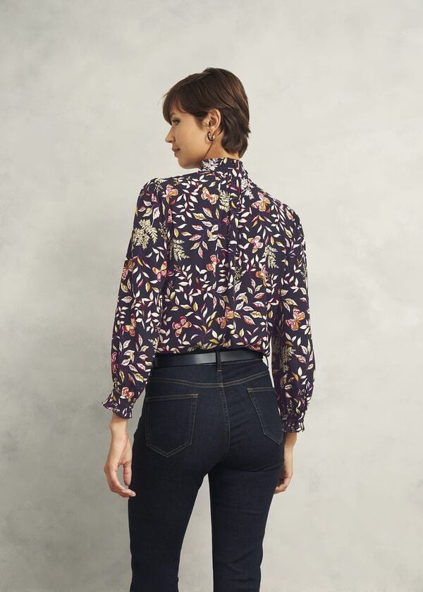 Hobbs Elspeth Blouse Navy Multi