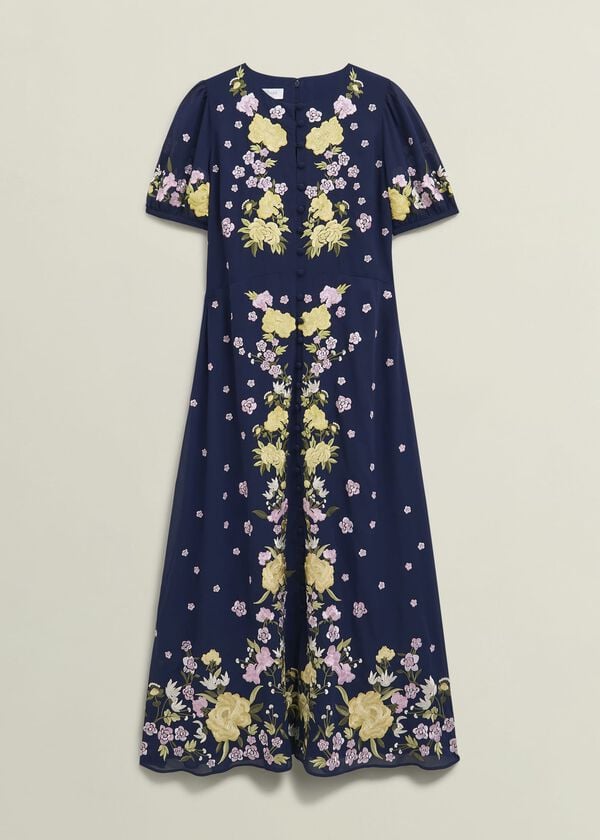 Hobbs Elva Embroidered Dress Midnight Multi