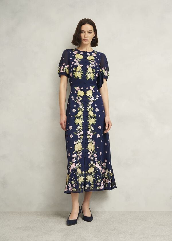 hobbs Elva Embroidered Dress Midnight Multi