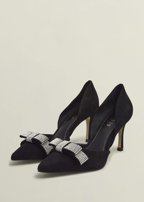 Hobbs Elva Jewelled Bow Courts Black