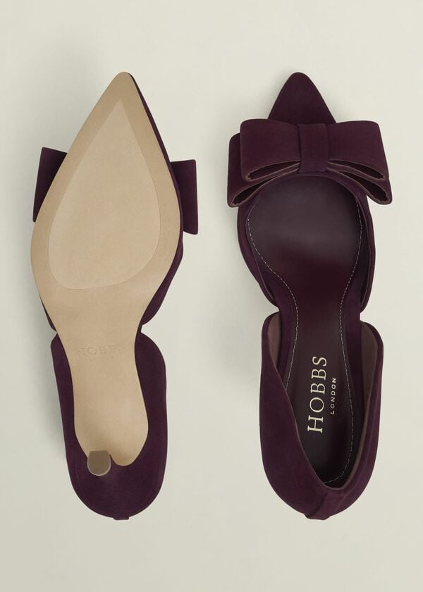 Hobbs Elva Suede Bow Courts Onyx Red