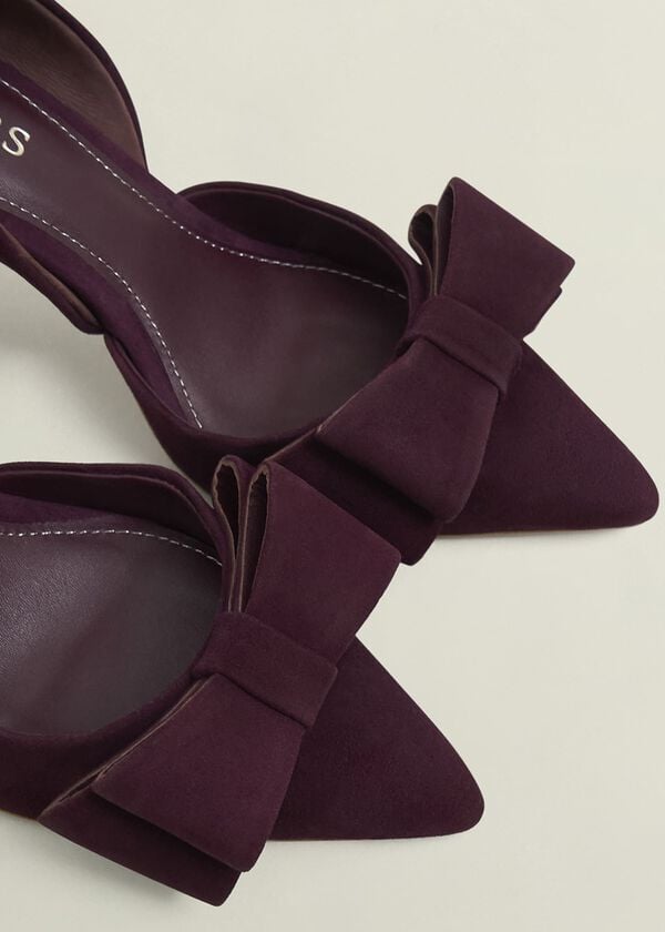 Hobbs Elva Suede Bow Courts Onyx Red