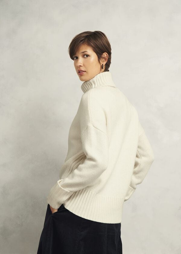 Hobbs Ember Cable Jumper With Alpaca Warm Ivory