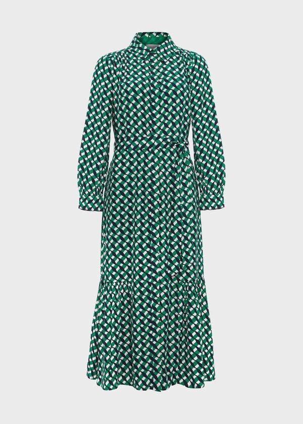 Hobbs Emberly Shirt Dress Green Multi