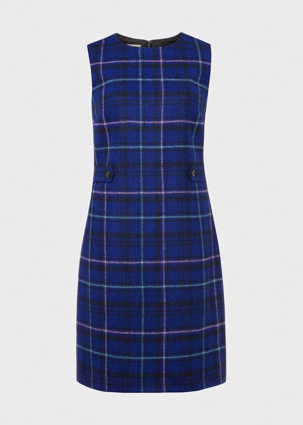 Hobbs Emberly Wool Dress Cobalt Multi