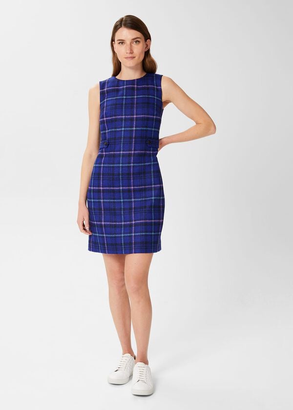 Hobbs Emberly Wool Dress Cobalt Multi