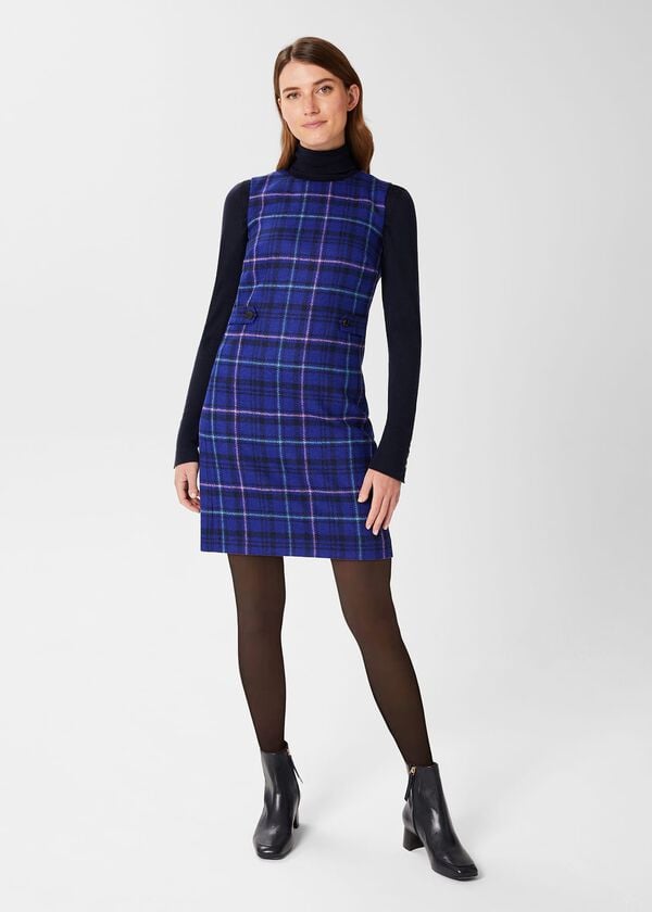 hobbs Emberly Wool Dress Cobalt Multi
