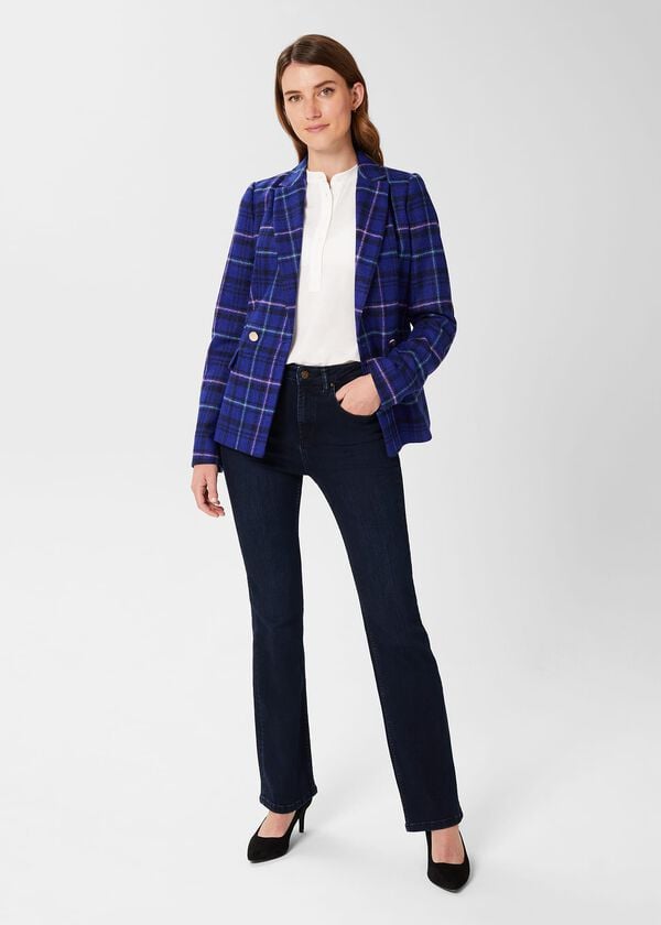 hobbs Emberly Wool Jacket Cobalt Multi