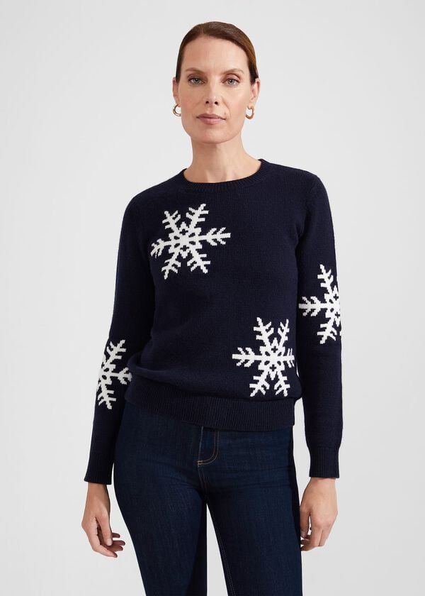 hobbs Emberlynn Jumper With Alpaca Navy Ivory