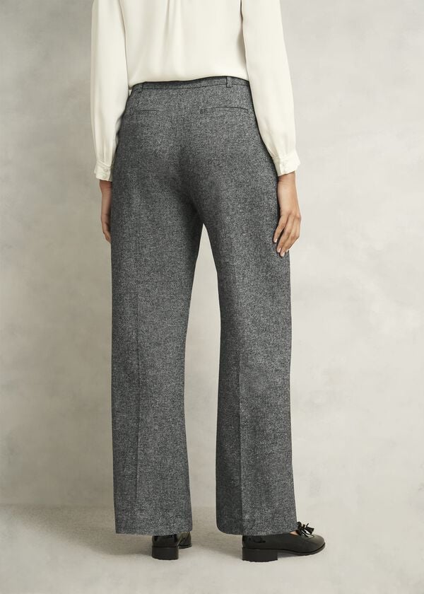 Hobbs Emelie Wide Trousers With Wool Black Ivory