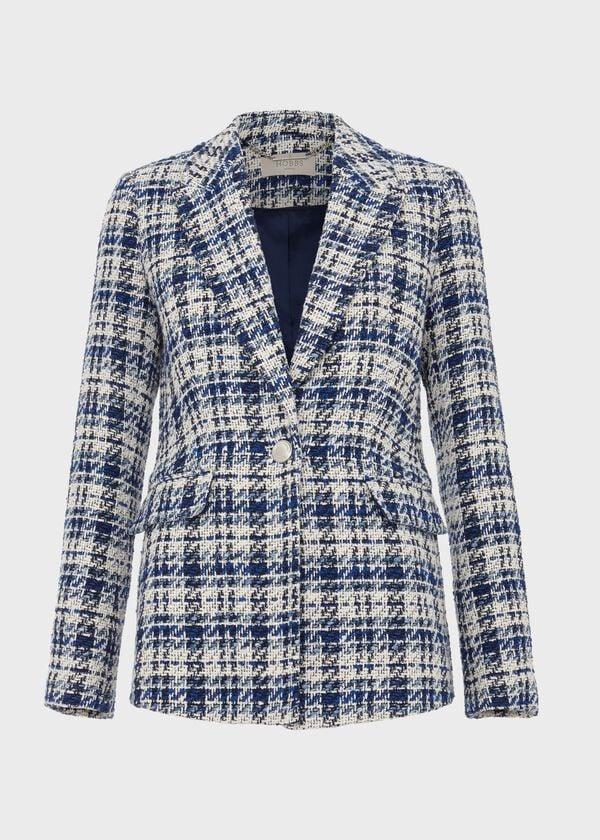 Hobbs Emerson Cotton Blend Jacket Blue Multi