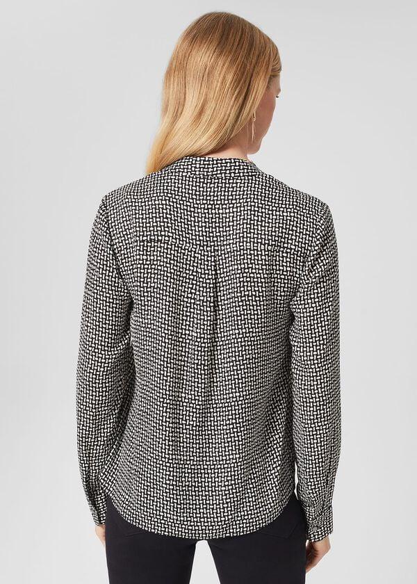 Hobbs Emery Blouse Navy Ivory