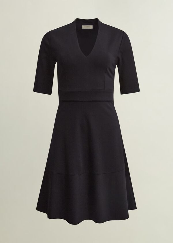 Hobbs Emilia Ponte Dress Navy