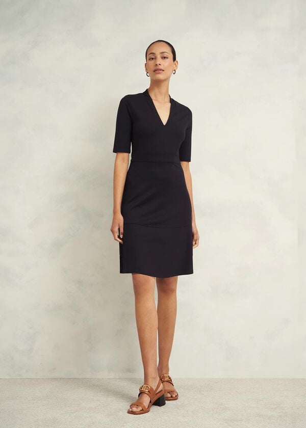 hobbs Emilia Ponte Dress Navy