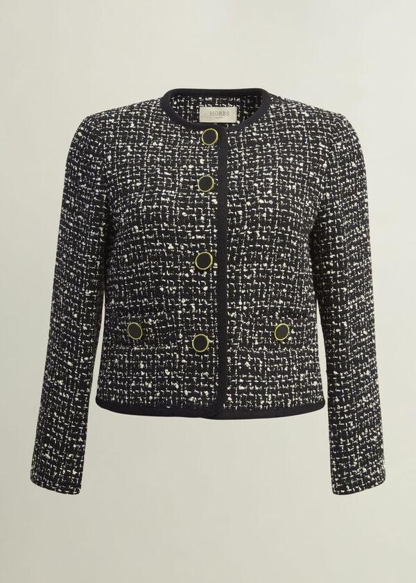 Hobbs Emilia Tweed Jacket Black Ivory