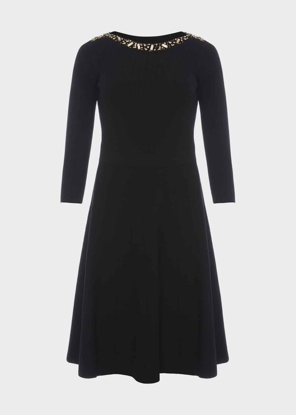 Hobbs Emily Knitted Sequin Dress Black